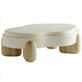 Banco con asiento orgánico y patas redondeadas - beige