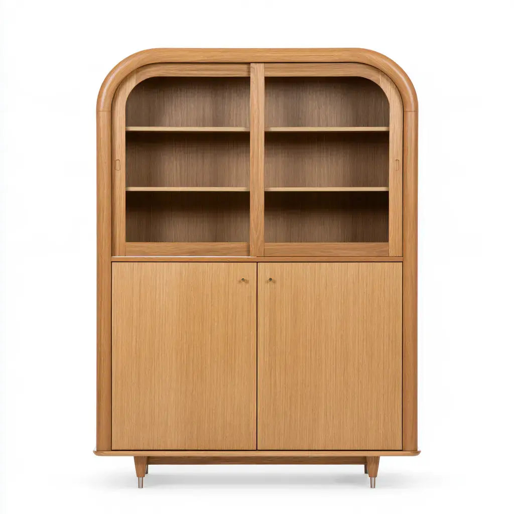 Aparador con remate redondeado y puertas bajas - marrón
