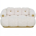 Sofá con respaldo de botones y asiento abombado - beige