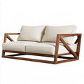 Sofá con estructura de brazos cruzados - marrón/beige