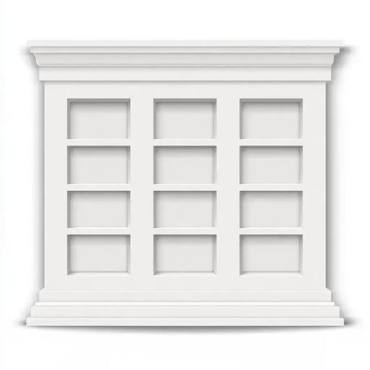 Aparador con puertas de paneles cuadrados - blanco