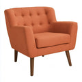 Sillón con respaldo de botones y brazos rectos - naranja